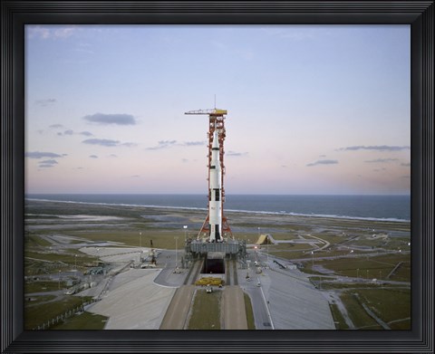 Framed High-angle View of the Apollo 8 Spacecraft on the Launch Pad Print