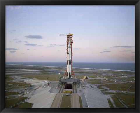 Framed High-angle View of the Apollo 8 Spacecraft on the Launch Pad Print