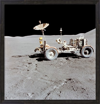 Framed Apollo 15 Lunar Roving Vehicle on the Moon Print