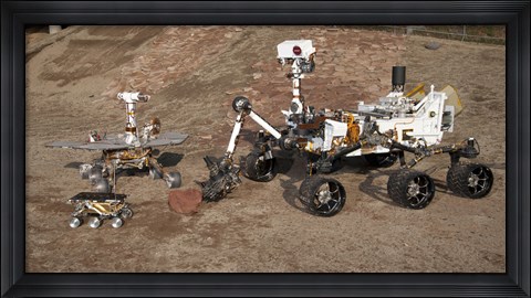 Framed Third Generations of Mars Rovers Print