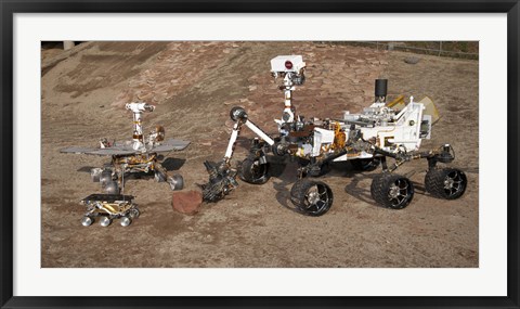 Framed Third Generations of Mars Rovers Print