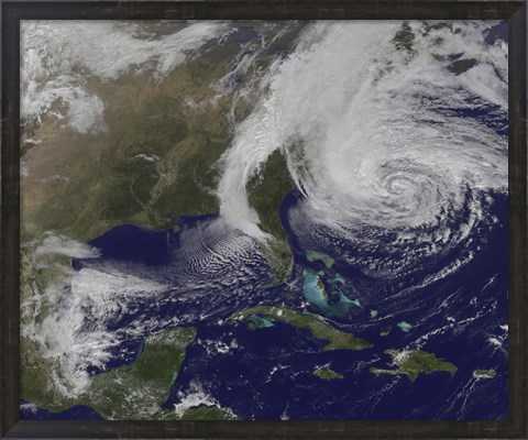 Framed Hurricane Sandy and the East Coast Print