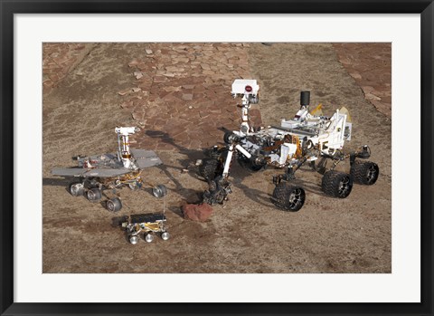 Framed Three Generations of Mars Rovers Print