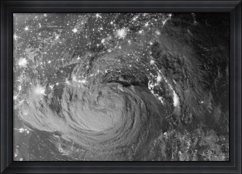 Framed Nighttime view of Tropical Storm Isaac Print