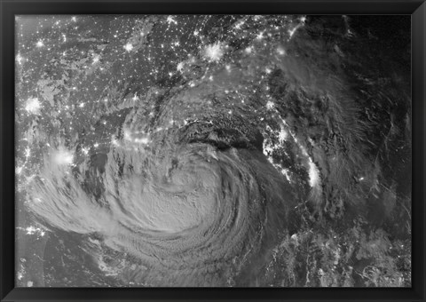 Framed Nighttime view of Tropical Storm Isaac Print