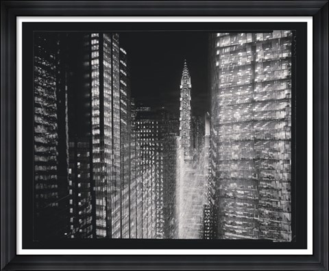 Framed Chrysler Building Motion Landscape #4 Print
