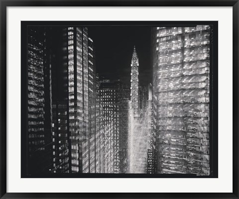 Framed Chrysler Building Motion Landscape #4 Print