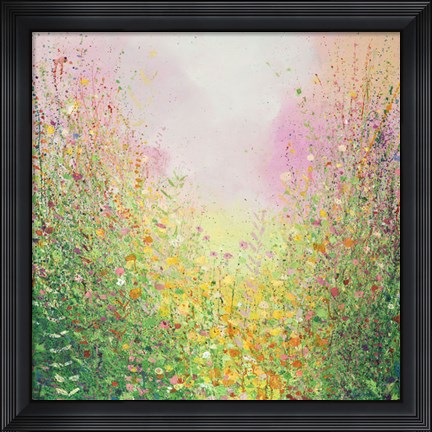 Framed Rose and Lime Print