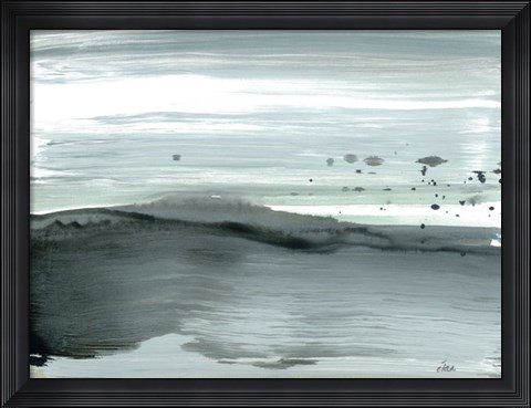 Framed Silver Silence: Dappled Shore Print