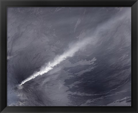 Framed Plume of Ash, Steam, and other Volcanic Gases stream from Klyuchevskaya Volcano Print