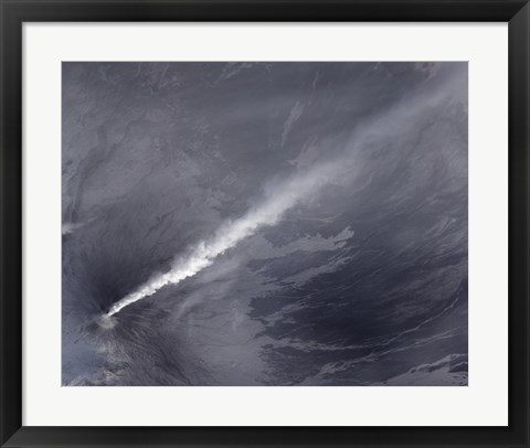 Framed Plume of Ash, Steam, and other Volcanic Gases stream from Klyuchevskaya Volcano Print