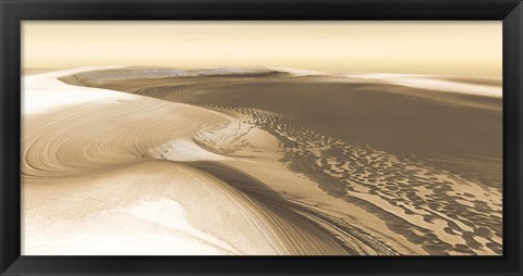 Framed Chasma Boreale, a Flat-Floored Valley on Mars&#39; North Polar Ice Cap Print