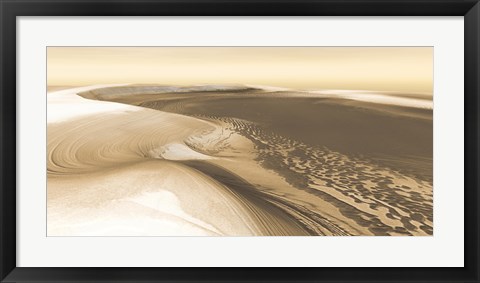 Framed Chasma Boreale, a Flat-Floored Valley on Mars&#39; North Polar Ice Cap Print