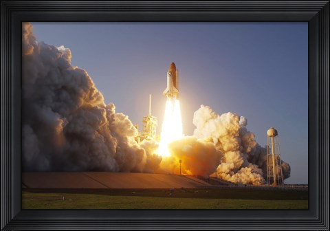 Framed Space Shuttle Discovery lifts off from its Launch Pad at Kennedy Space Center, Florida Print