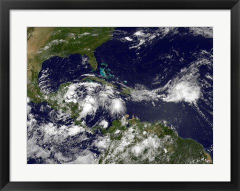 Framed Hurricane Alex Develops in the Western Caribbean Print