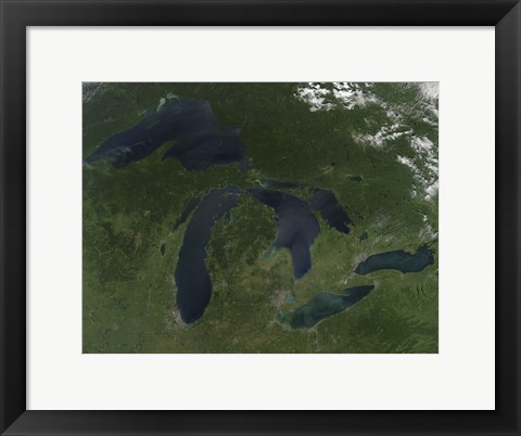 Framed Satellite View of the Great Lakes Print