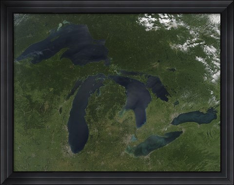 Framed Satellite View of the Great Lakes Print