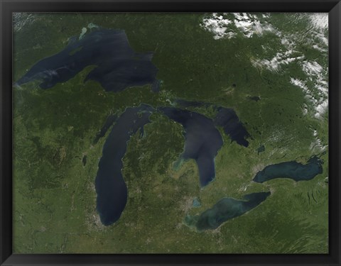 Framed Satellite View of the Great Lakes Print