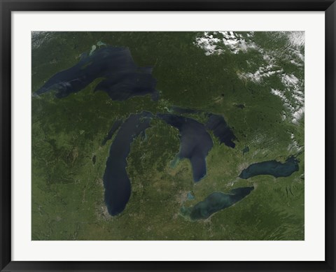 Framed Satellite View of the Great Lakes Print