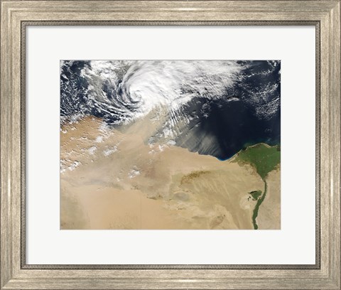 Framed Satellite View of a Dust Storm over Egypt Print