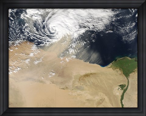 Framed Satellite View of a Dust Storm over Egypt Print