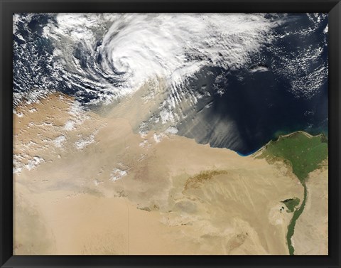 Framed Satellite View of a Dust Storm over Egypt Print