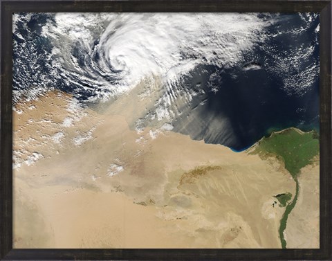 Framed Satellite View of a Dust Storm over Egypt Print