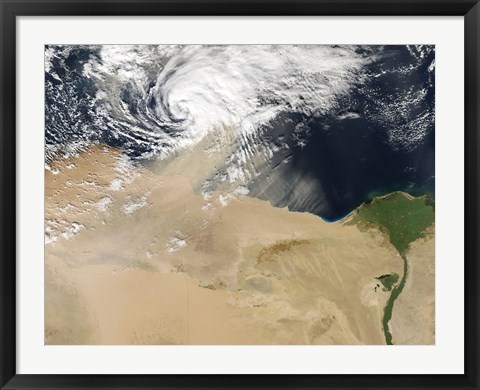 Framed Satellite View of a Dust Storm over Egypt Print