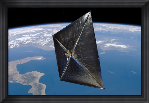 Framed Artist concept of NanoSail-D in space Print