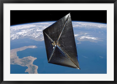 Framed Artist concept of NanoSail-D in space Print