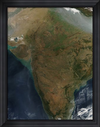 Framed Satellite View of Central India Print