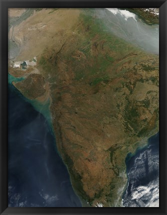 Framed Satellite View of Central India Print