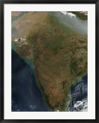 Framed Satellite View of Central India Print