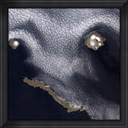 Framed Satellite Image of Semisopochnoi Island in the Western Aleutian Islands of Alaska Print