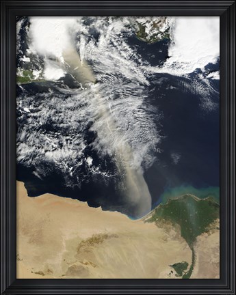 Framed Dust Plume Stretches Across the Mediterranean Sea Print