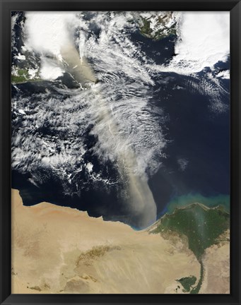 Framed Dust Plume Stretches Across the Mediterranean Sea Print