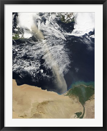 Framed Dust Plume Stretches Across the Mediterranean Sea Print