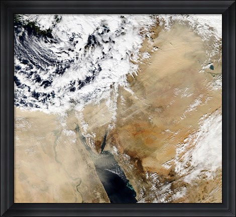 Framed Satellite View of the Eastern Mediterranean Print