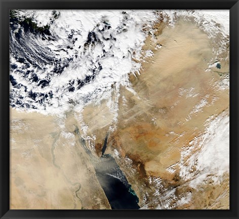 Framed Satellite View of the Eastern Mediterranean Print