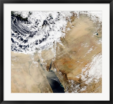 Framed Satellite View of the Eastern Mediterranean Print