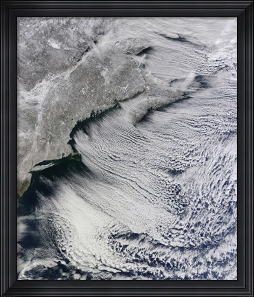 Framed Satellite View of Clouds Across the Skies of the North Atlantic Print
