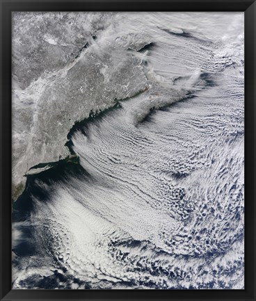 Framed Satellite View of Clouds Across the Skies of the North Atlantic Print