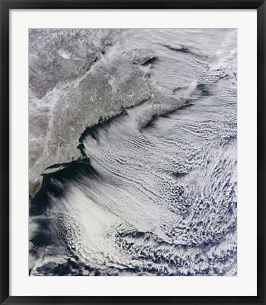 Framed Satellite View of Clouds Across the Skies of the North Atlantic Print