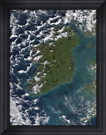 Framed Phytoplankton Bloom off the Coast of Ireland Print