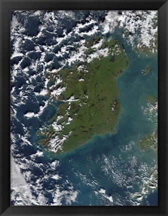 Framed Phytoplankton Bloom off the Coast of Ireland Print