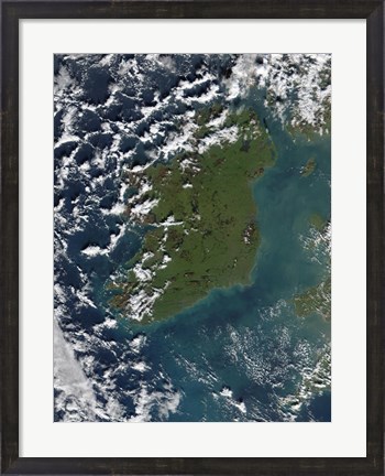 Framed Phytoplankton Bloom off the Coast of Ireland Print
