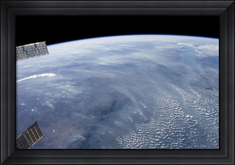 Framed Smoke Pall Dominates this view of Tropical Southern Africa Print
