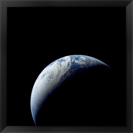 Framed Crescent Earth taken from the Apollo 4 Mission Print