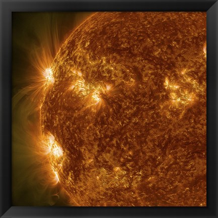 Framed Sun Showing Solar Activity Print