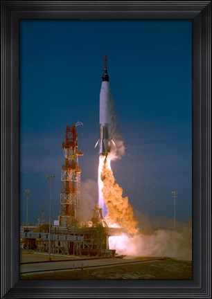 Framed Launch of the Mercury Atlas Unmanned Test Flight Print
